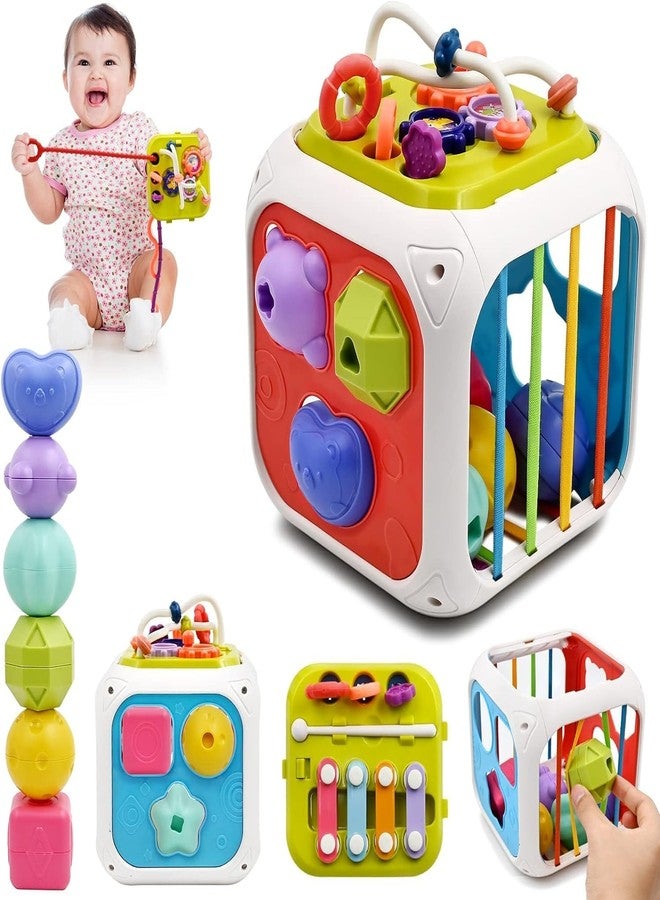 Cable World Montessori 7 in 1 Baby Sensory Toy for Kids - Educational Learning Shape Sorter, Activity Stacking, Interactive Fine Motor Skill Development - Multicolor - Image 1