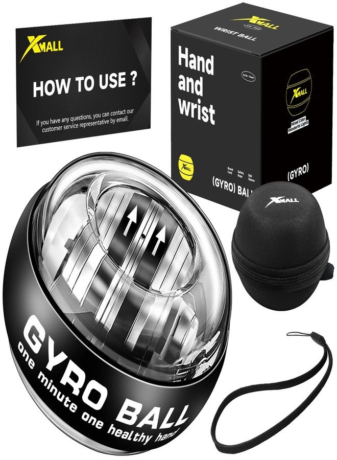 XMALL Plastic, Rubber Wrist Power Gyro Ball, Hand Forearm Strengthener, Wrist Trainer, Auto-Start (Black Without Light) - Image 1
