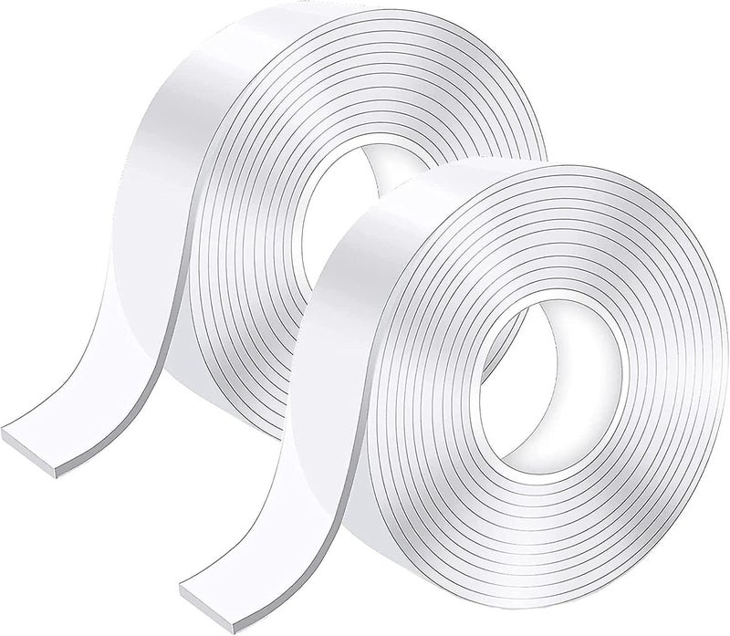 D-Fix شريط لاصق نانو مزدوج الجوانب 2 قطعة، شريط جل نانو قابل للغسل بدون أثر، يلتصق بالزجاج، المعدن، الهاتف المحمول في المطبخ، الألواح أو بلاط، شريط شفاف لاصق - Image 1