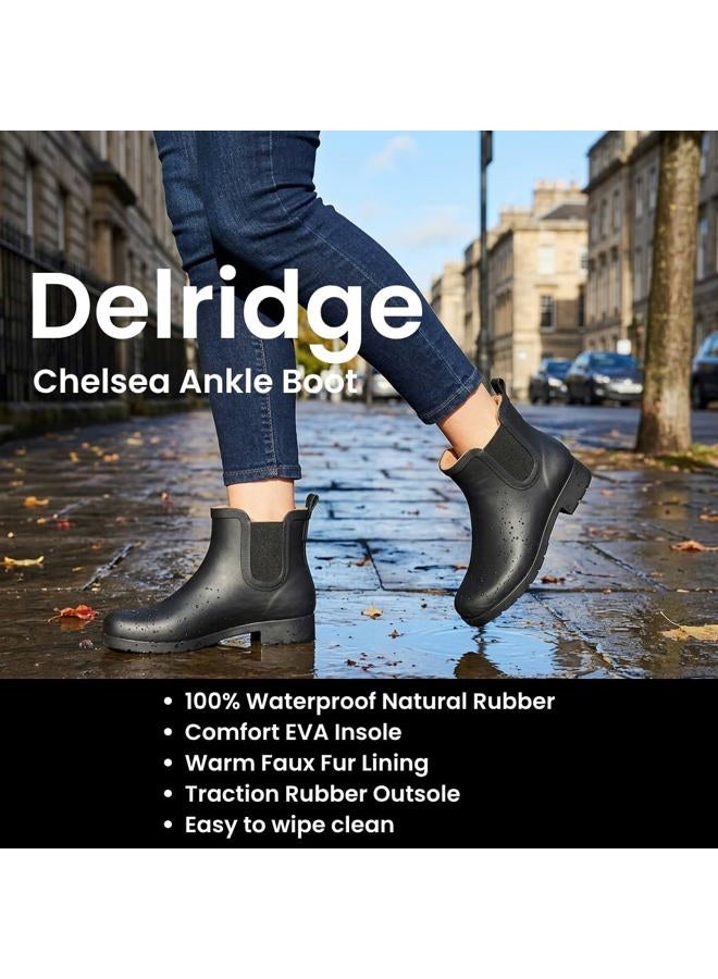 Chooka Women's Waterproof Wellies Plush Chelsea Bootie, Delridge Black, 40 EU - Image 3