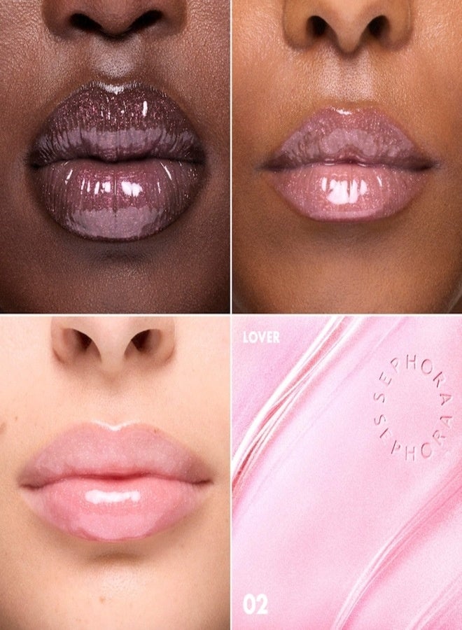 SEPHORA COLLECTION Sephora Glossed Moisturizing Lip Gloss – Glassy Shine,02 Lover - Sheer Soft Pink Shimmer, Hydrating & Smoothing Lip Gloss, Glittery Finish, 5 mL (0.16 oz) - Image 3