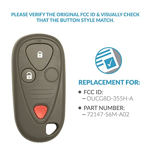 Keyless2Go Replacement for 3 Button Remote Acura OUCG8D-355H-A 72147-S6M-A02 - Image 4