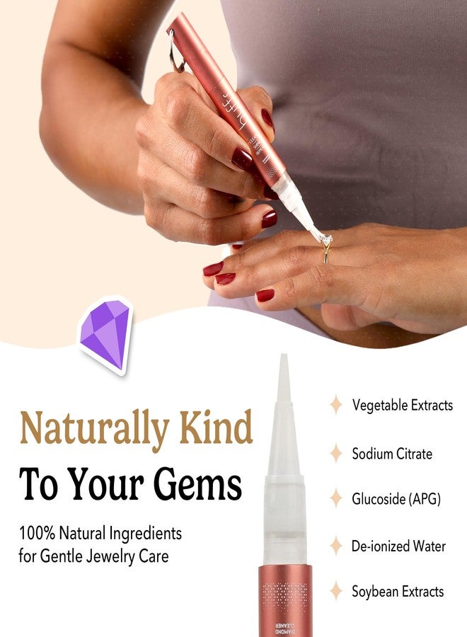 BUFFR Natural Diamond Cleaner Pen Keychain - Non-Toxic, Portable Jewelry Cleaner for Silver, Gold & Fine Jewelry - Gentle, Easy Shine for Women On-the-Go - Image 2