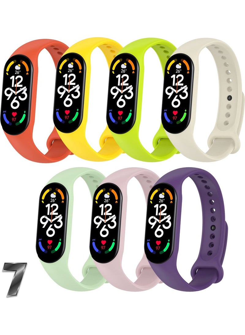 APEXEL Xiaomi Mi Band 7 Compatible Silicone Band Set of 7 