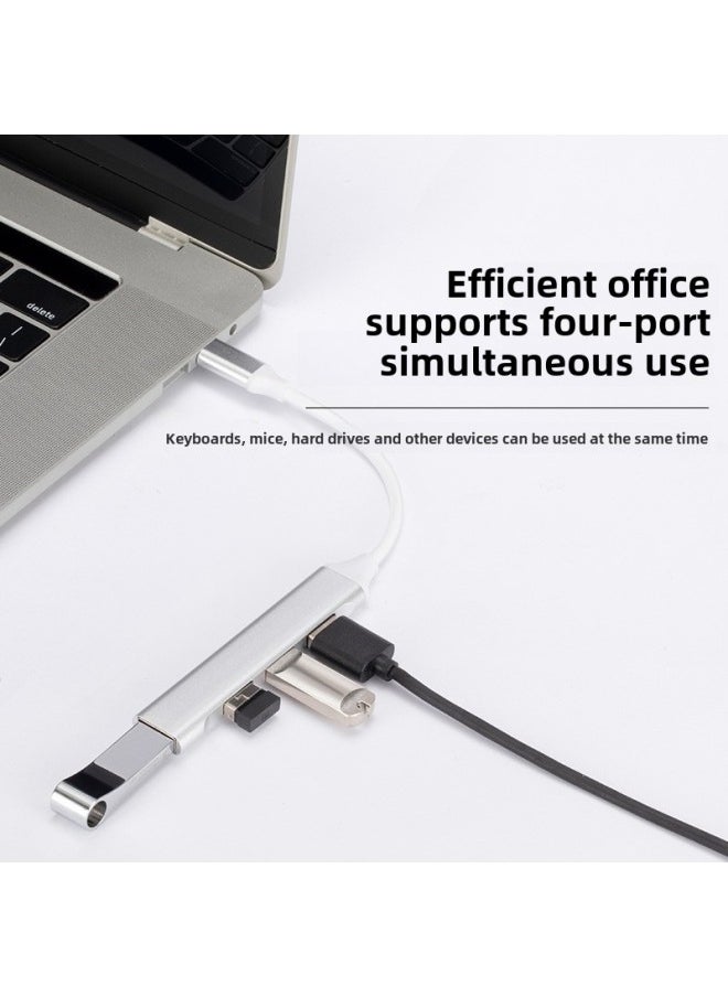 Generic Usbhub3.0 Docking Station Usb Splitter Typec Interface Four-in-one Hub One-to-four Docking Station-Number Of Interfaces:Usb-a Silver Box  - Image 3