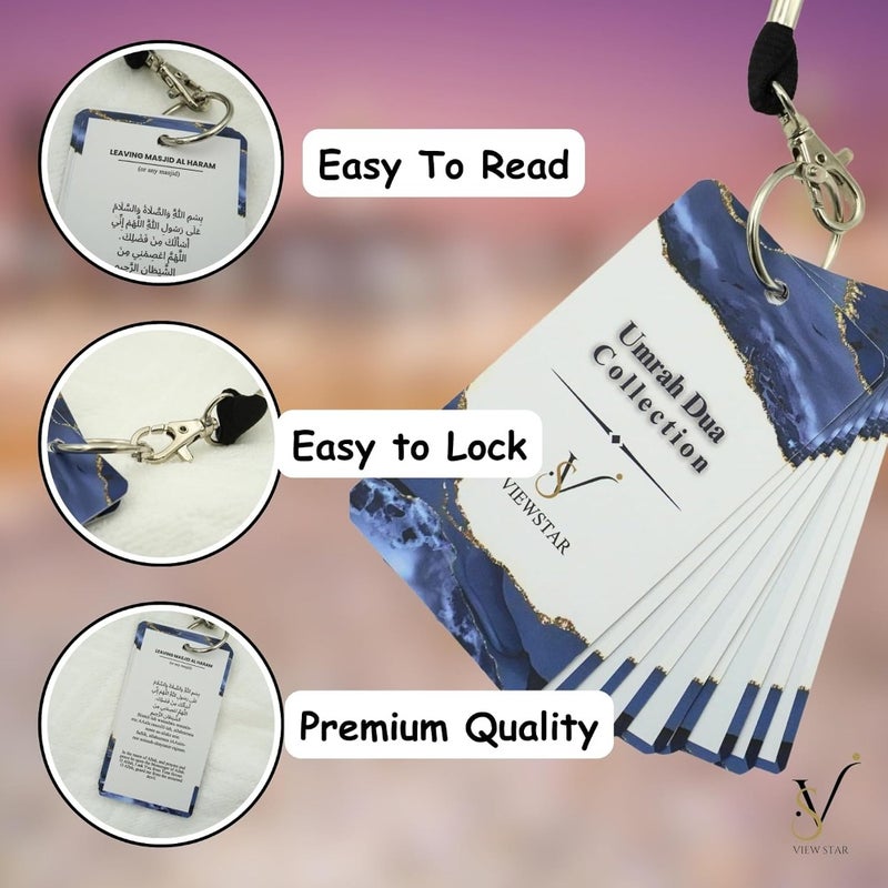Ihram Set for Men 5 PCS Hajj Umrah Ihram Towels with Built-in Belt Bag Ihram Bag Umrah Dua Card Tawaf Counter Tasbeeh Safety Pins Travel-Friendly Cotton Blend White - Image 5