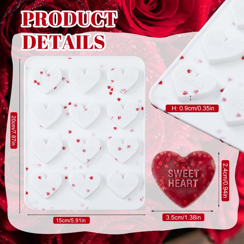 LOYIM 3 Sets 12 Holes Silicone Heart Shaped Cake Mold, Valentine Heart Shaped Silicone Muffin Pan for Valentine's Day Baking Muffins, Cupcakes, Tartlets, Egg Bites, Chocolate Muffin, Soaps - Image 2
