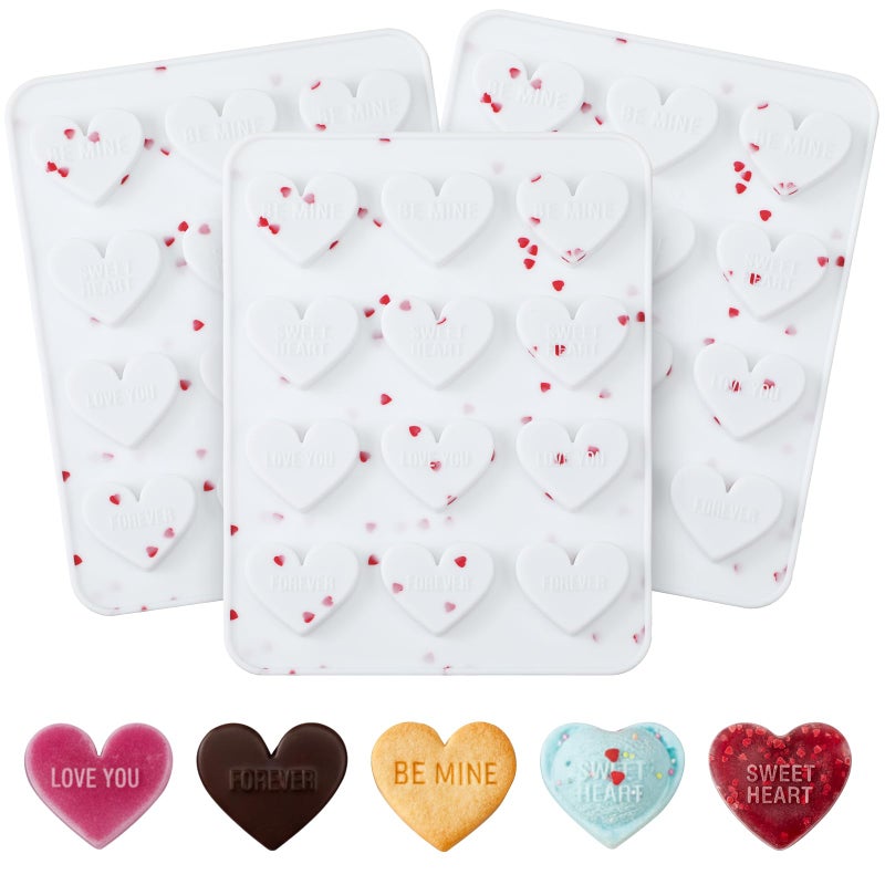 LOYIM 3 Sets 12 Holes Silicone Heart Shaped Cake Mold, Valentine Heart Shaped Silicone Muffin Pan for Valentine's Day Baking Muffins, Cupcakes, Tartlets, Egg Bites, Chocolate Muffin, Soaps - Image 1