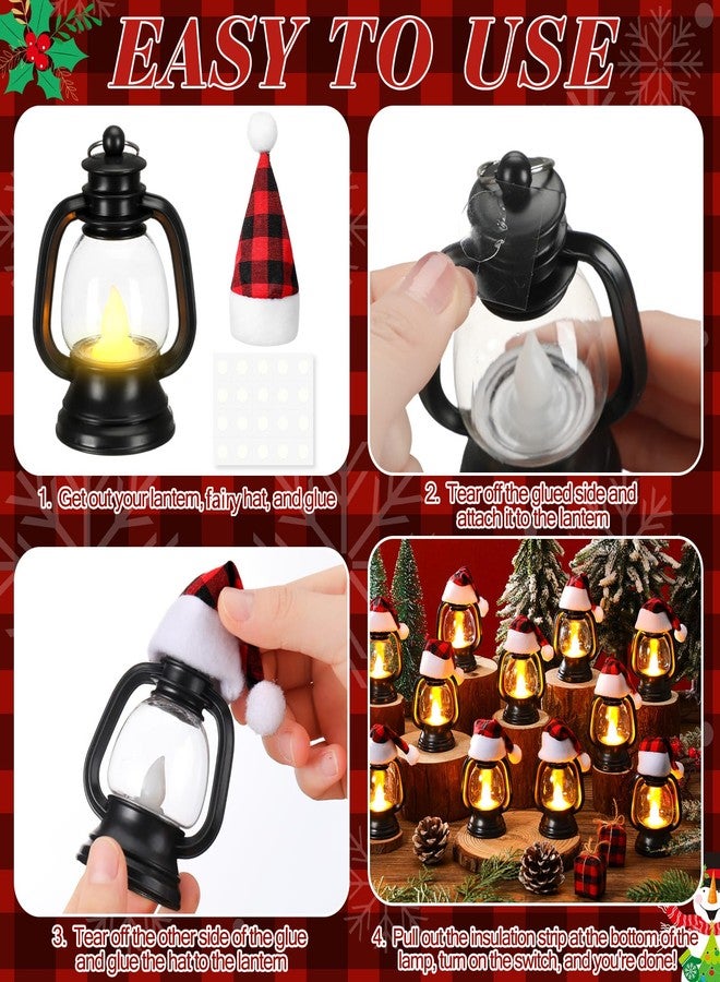 Arrowbash مجموعة من 12 قبعة صغيرة لعيد الميلاد من آروباش، فوانيس على شكل كرات شعر، زينة معلقة للطاولات، ديكور للحفلات (نمط كلاسيكي) - Image 4