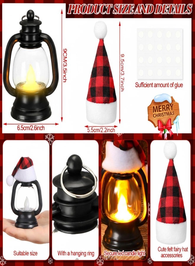 Arrowbash مجموعة من 12 قبعة صغيرة لعيد الميلاد من آروباش، فوانيس على شكل كرات شعر، زينة معلقة للطاولات، ديكور للحفلات (نمط كلاسيكي) - Image 3