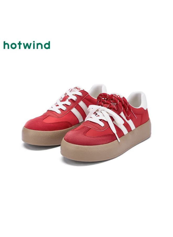 Hotwind Classic Retro German Trainer Commuter Versatile Women's Sports Breathable Comfortable Thick Sole Sneakers White Shoes - Image 3
