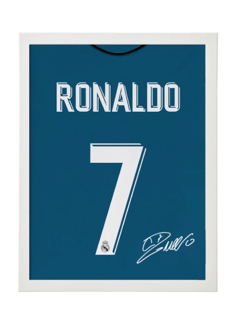 Boomah Accessories Cristiano Ronaldo Real Madrid Autographed Jersey - Framed Poster 30x40cm - CR7 -Football Memorabilia, Soccer Collectible, Gift for Fans 