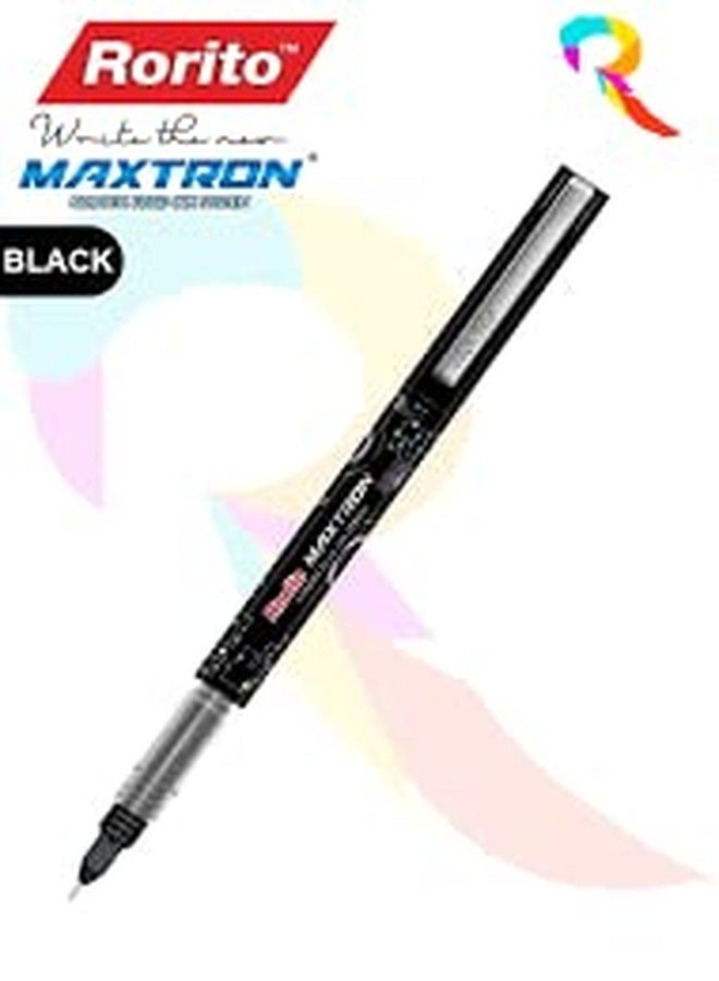 Rorito Maxtron 5 BLUE & 5 BLACK Ink 0.5mm Needle Point Liquid Gel Pens - Pack of 10 - Image 3