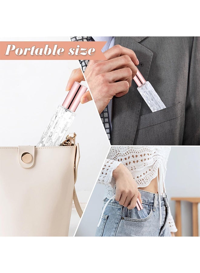 6PCS 10ml/0.3oz Clear Glass Perfume Atomizer Refillable Fine Mist Spray Bottles Makeup Sprayer Tubes Cologne Sample Containers with Rose Gold Spray Head - Image 5