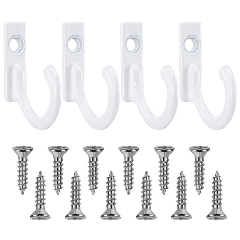 Zhehao 100 Pieces Key Hooks Jewelry Small Hook Key Hanging Small Wall Mounted Single Hook Robe Clasp Coat Hooks and 110 Pcs Screws for Hanging Hat, Scarf, Bag(White,100 Pieces) - Image 4