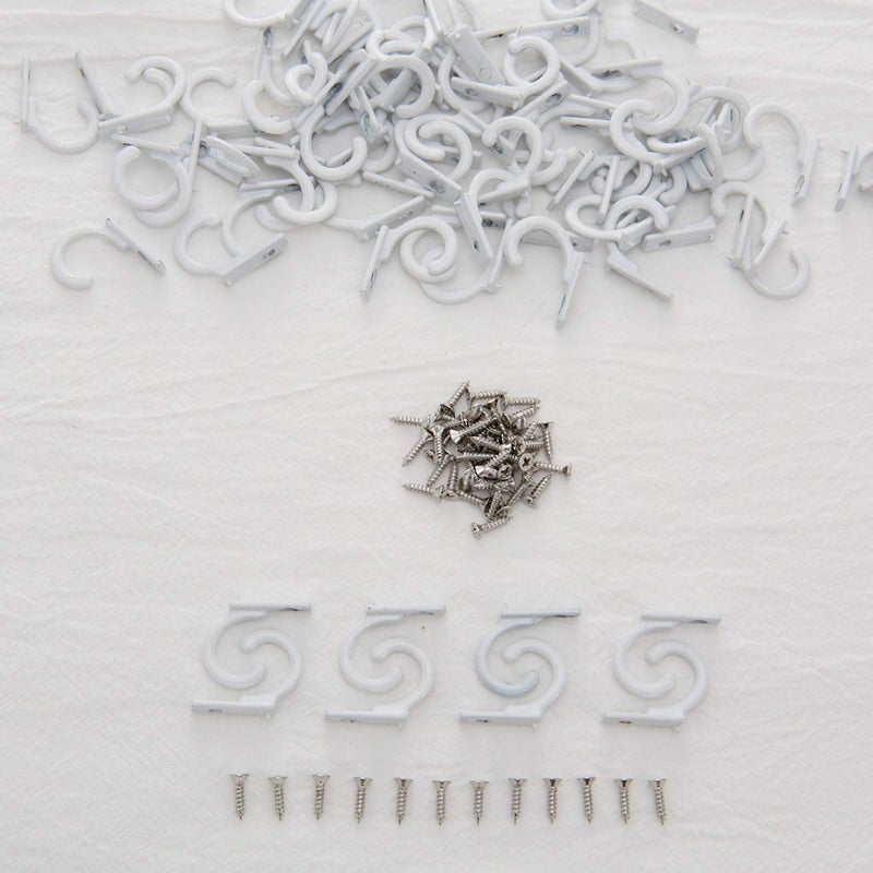 Zhehao 100 Pieces Key Hooks Jewelry Small Hook Key Hanging Small Wall Mounted Single Hook Robe Clasp Coat Hooks and 110 Pcs Screws for Hanging Hat, Scarf, Bag(White,100 Pieces) - Image 5