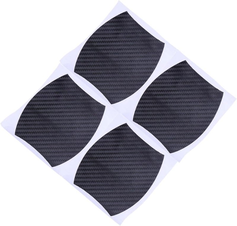 Black Car Door Handle Protective Film 4 Pieces Scratch Resistant Self Adhesive Carbon Fiber - Image 1