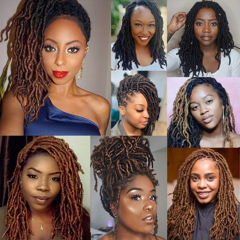 Leeven 12 Inch 108 Strands Short Soft Locs Crochet Braids Hair For Distressed Butterfly Locs Black Curly Faux Locs Crochet Braiding Hair For Women 6 packs/lot 1B# - Image 5