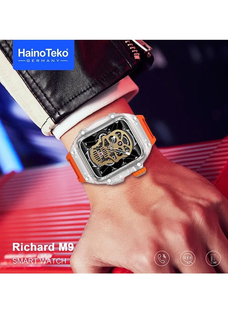 Haino Teko Haino Teko Germany Richard M9 Smart Watch With 3 Pair Straps and 1 Protection case For Men  - Image 4