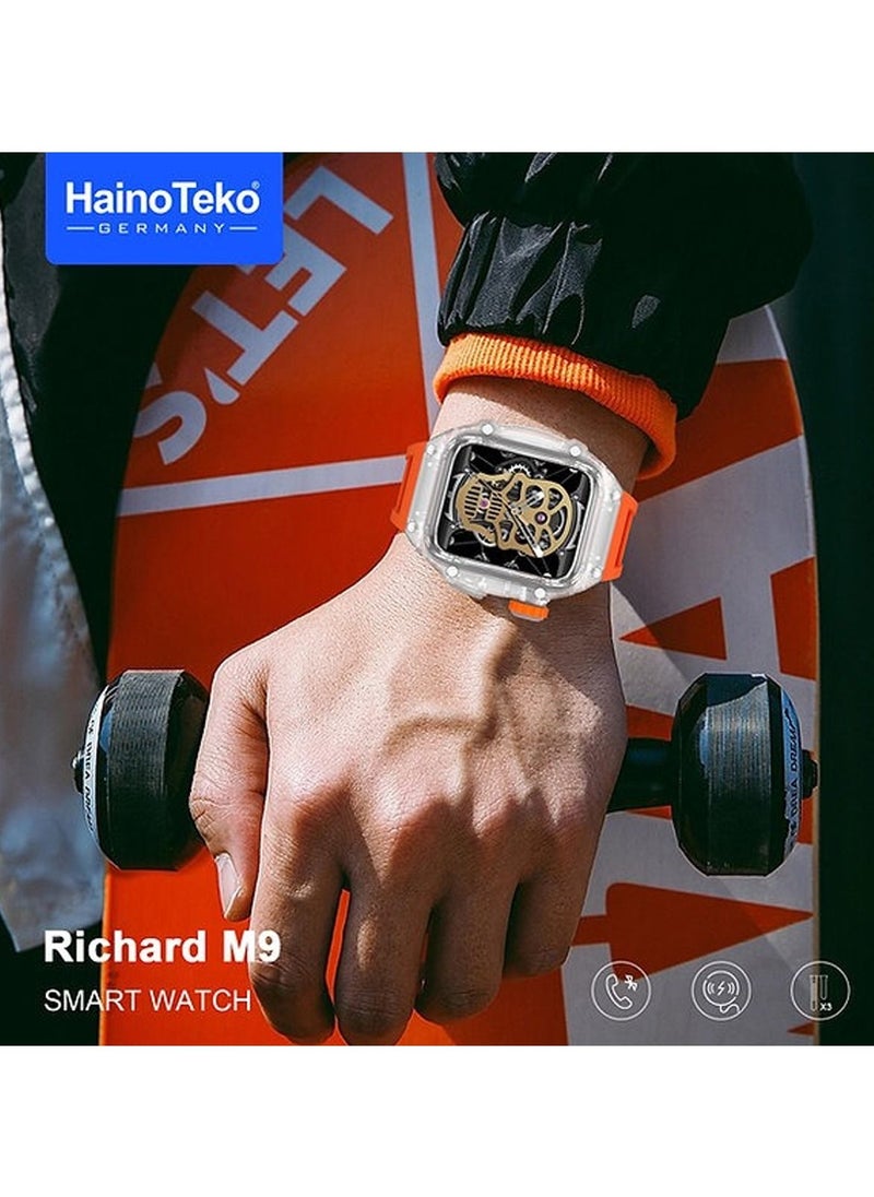 Haino Teko Haino Teko Germany Richard M9 Smart Watch With 3 Pair Straps and 1 Protection case For Men  - Image 3