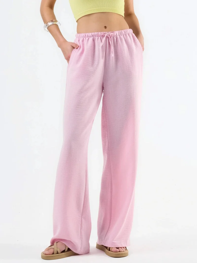 Busem BUSEM Textured Woven Straight Leg Pants with Drawstring Waist