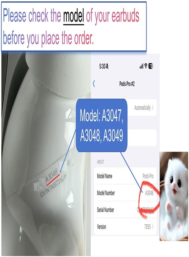 مينوڤا سماعات أذن يمنى بديلة أصلية من Meenova لأجهزة Pods Pro (الجيل الثاني) A3047، A3048، A3049، أصلية، سماعة أذن يمنى واحدة فقط، متوافقة مع علبة الشحن الأصلية لجهاز Air Pro 2 A2968 - Image 3