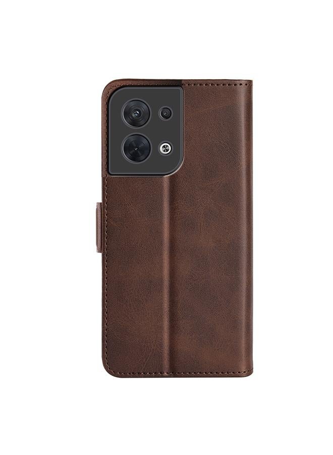 اس-توب جراب هاتف OPPO Reno8 من الجلد القابل للطي مع مشبك مغناطيسي مزدوج الجوانب - Image 3