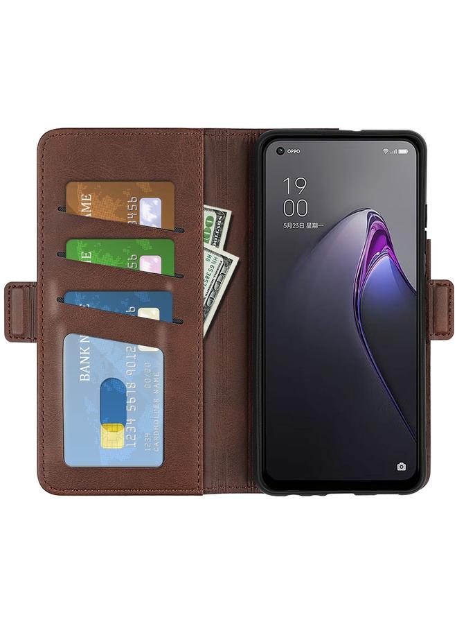 اس-توب جراب هاتف OPPO Reno8 من الجلد القابل للطي مع مشبك مغناطيسي مزدوج الجوانب - Image 4