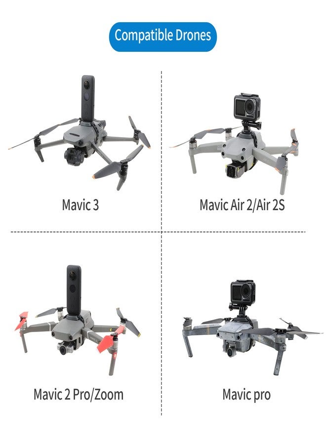 Hanatora Camera Expansion Mount Bracket Holder with Adapter for DJI Air 3S, 2S, Air 2, Mavic 3, 2 Pro/Zoom, Mavic Pro & Sports Cameras - Image 2