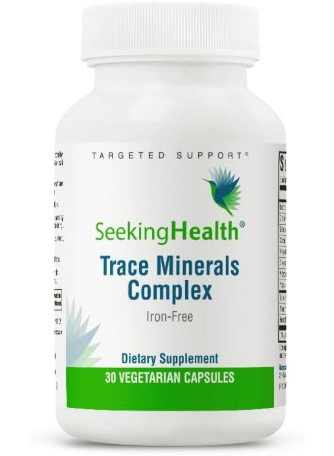 Seeking Health Trace Minerals Complex - Includes 10 Essential Trace Minerals - Mineral Supplement Supports Immune & Nervous System - Iron-Free - 30 Capsules - Image 1