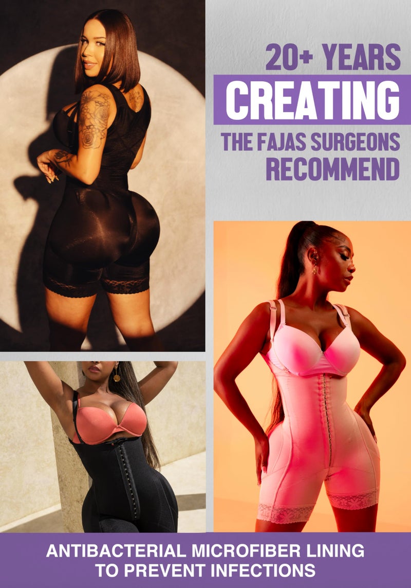 Snatched Body Post Surgery Tummy Control Shapewear Bodysuit | Stage 2 Faja Short Leg | Fajas Colombianas for Post-Op BBL Black 2XL - Image 3