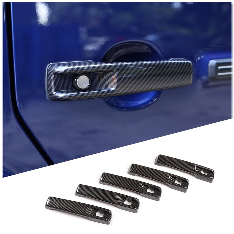 Tumukiw 5PCS Car Exterior Door Handle Covers Compatible with Mercedes Benz G Class W463 G500 G550 G63 AMG 20042021 Car Door Handle Cover Protector Trim Cover Carbon Fiber - Image 2