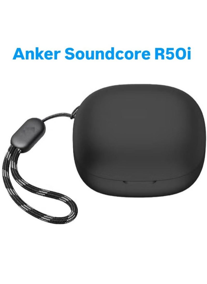 Generic Silicone Case Compatible with Anker Soundcore R50i /P30i  Soft Slim Skin friendly Case Cover Shockproof Protection Cover with Carabiner  - Image 1