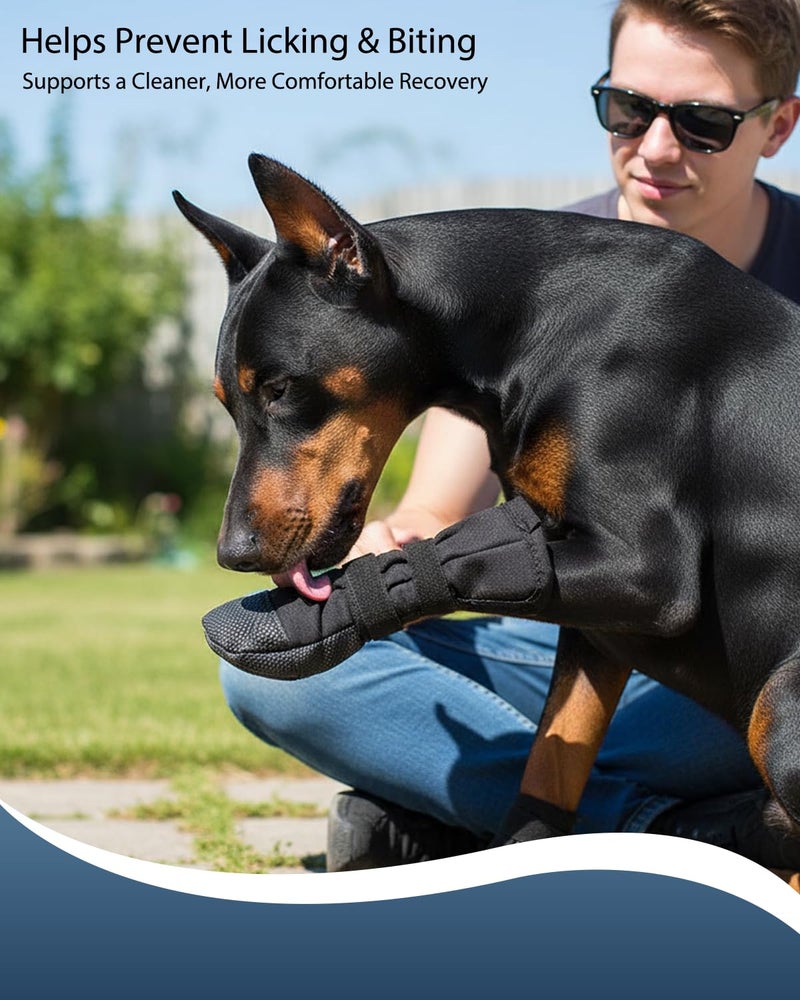 JURUAA Dog Booties for Injured Paw,Breathable Wound Recovery Boots, Dog Socks to Prevent Licking Paws,Waterproof Wound Protector,Feet Cover Bandage Shoe Large - Image 2