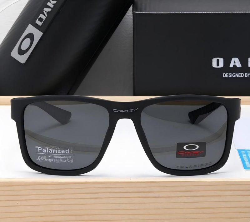 Oakley Matte Black Square Polarized Sunglasses,UV400,Non-Slip Rubber Temples,Driving Outdoor sport Shades for Men - Image 3