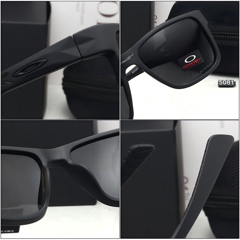 Oakley Matte Black Square Polarized Sunglasses,UV400,Non-Slip Rubber Temples,Driving Outdoor sport Shades for Men - Image 4