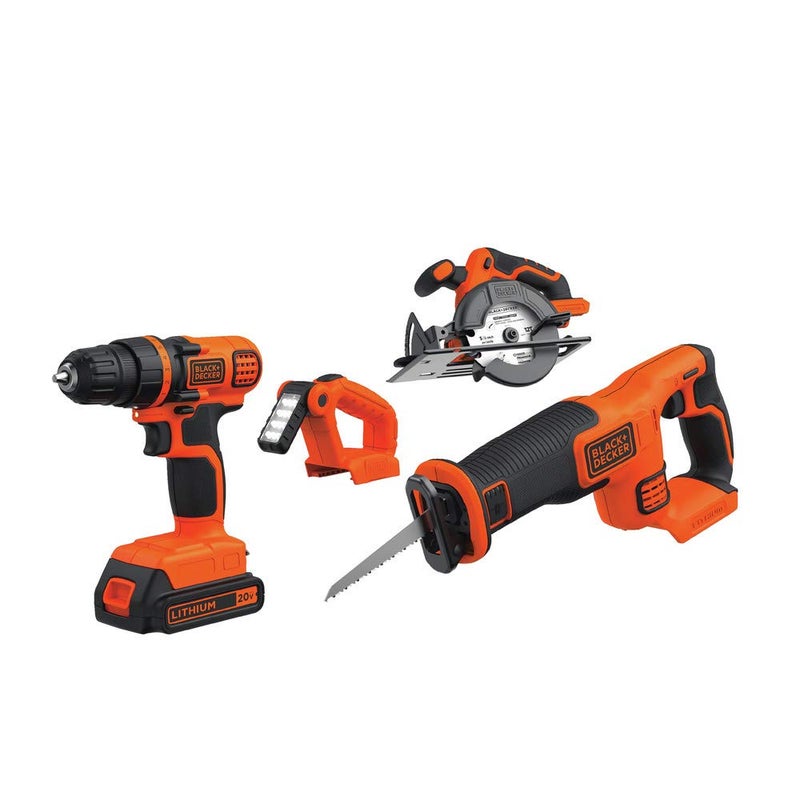BLACK+DECKER مجموعة أدوات الطاقة BLACK+DECKER 20V MAX، مجموعة أدوات كهربائية لاسلكية مكونة من 4 أدوات مع بطاريتين وشاحن (BD4KITCDCRL) - Image 3