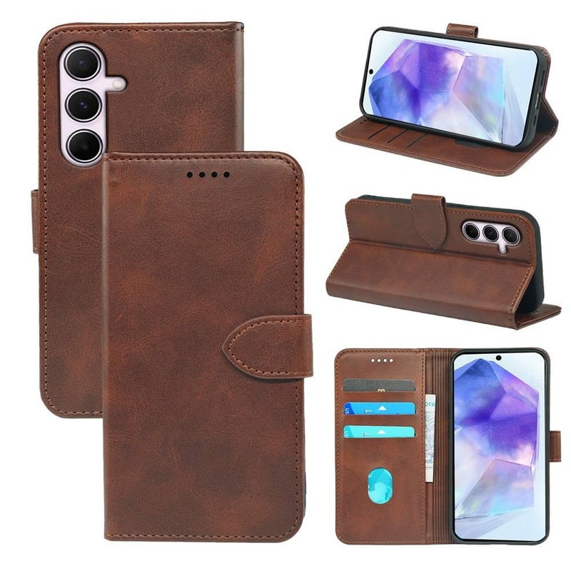 MagSafe Case | Cover for Samsung Galaxy A04 | Kickstand | Brown | PU - Image 1