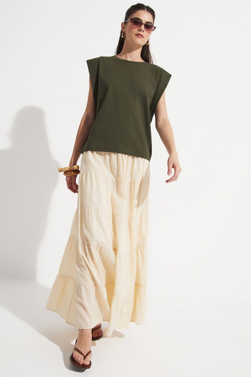 JUNE Basic Cotton Crew Neck Sleeveless T-Shirt  - Image 1