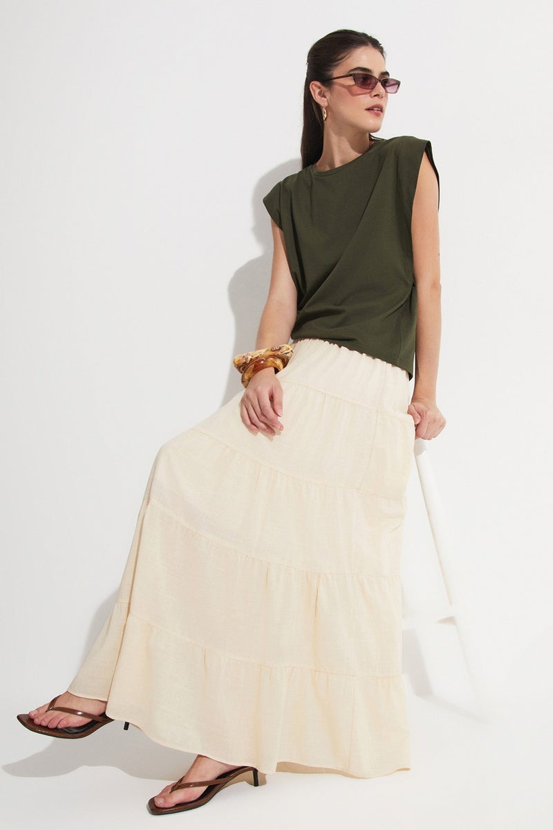 JUNE Basic Cotton Crew Neck Sleeveless T-Shirt  - Image 5