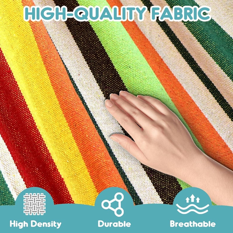Anyoo Garden Cotton Hammock Comfortable Fabric Hammock with Spreader Bar Durable Hammock Up to 450lbs Portable Lightweight Hammock with Travel Bag,Perfect for Camping Outdoor/Indoor Patio Backyard - Image 3
