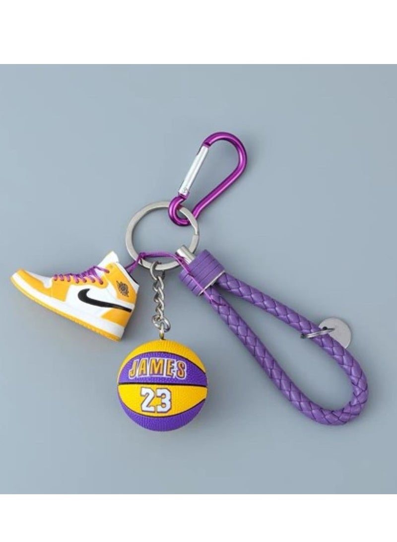 3D Mini Sneakers keychain mini basketball shoes package pendant gift James