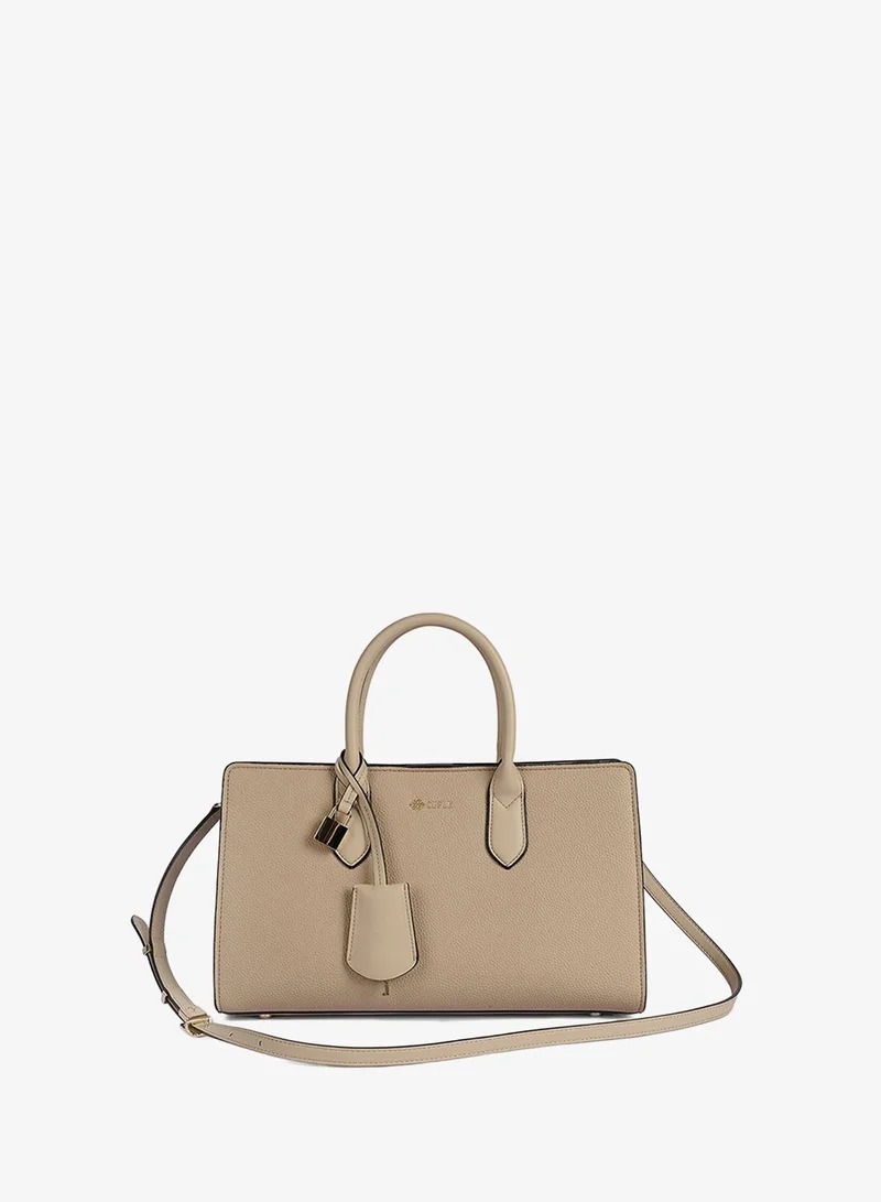 Cuple Khaki Satchel style with two top handles handbag for Women | Best Price UAE