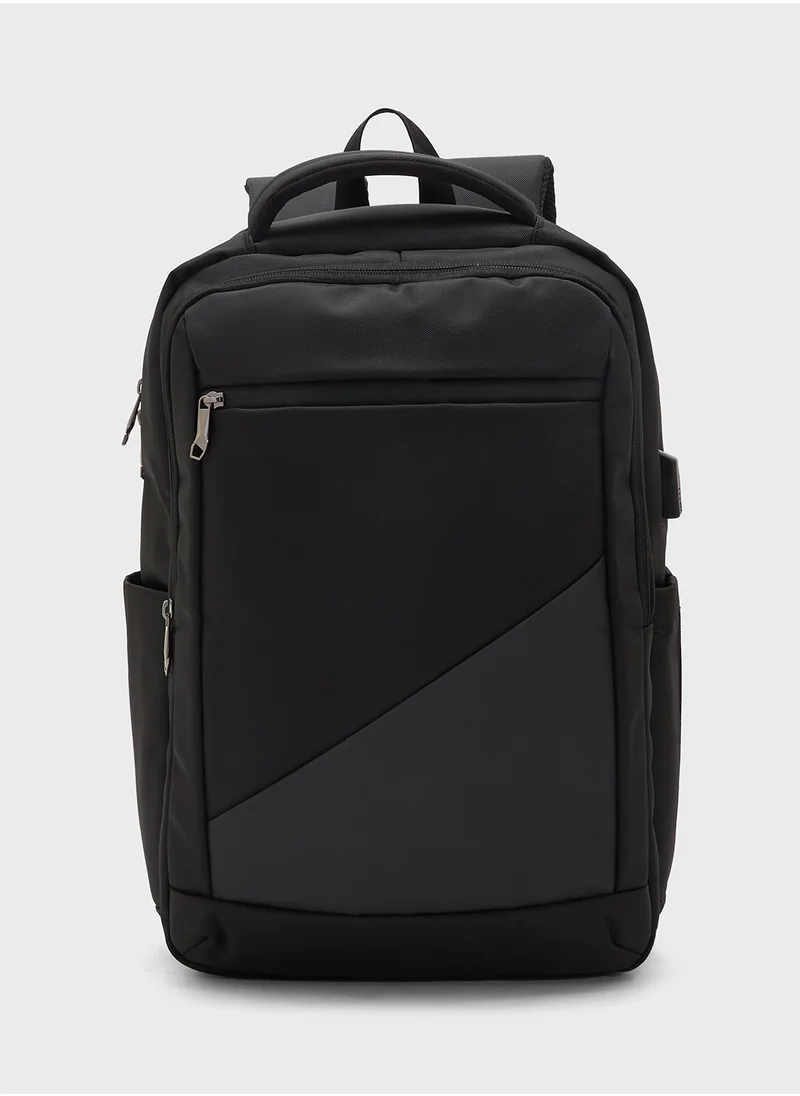 Robert Wood Premium Backpack With Pocket Organiser And Usb Port