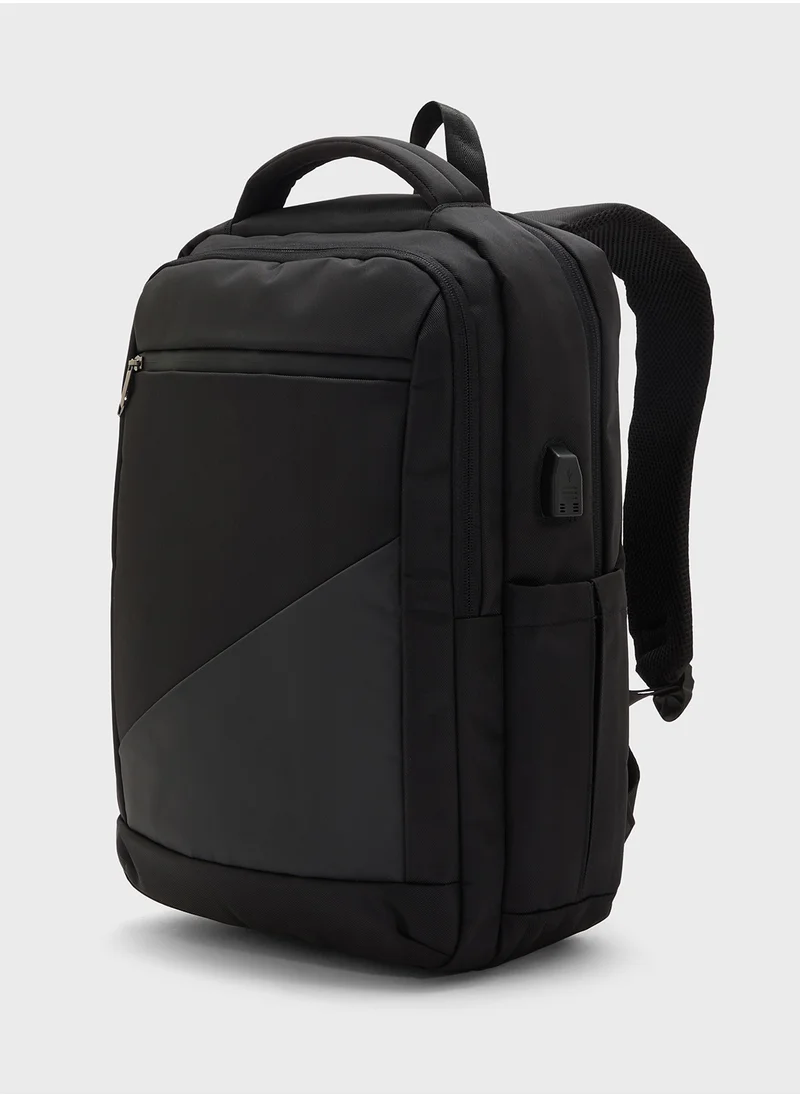 Robert Wood Premium Backpack With Pocket Organiser And Usb Port