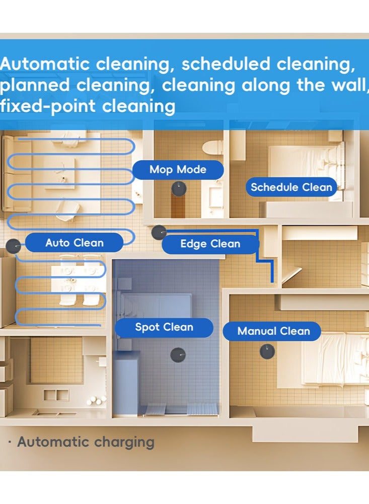 جوشبيرغ مكنسة كهربائية روبوتية ذاتية التفريغ، مكنسة كهربائية روبوتية 2 في 1 مع ممسحة، خرائط ذكية متقدمة مع نظام ملاحة ليدار، شفط قوي، فرشاة توسعة الحواف لشعر الحيوانات الأليفة - Image 3