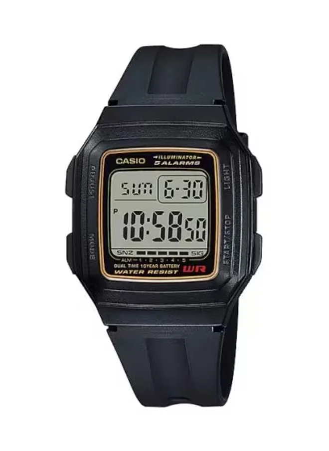 كاسيو Unisex Resin Digital Watch F-201WA-9A - 34 mm
