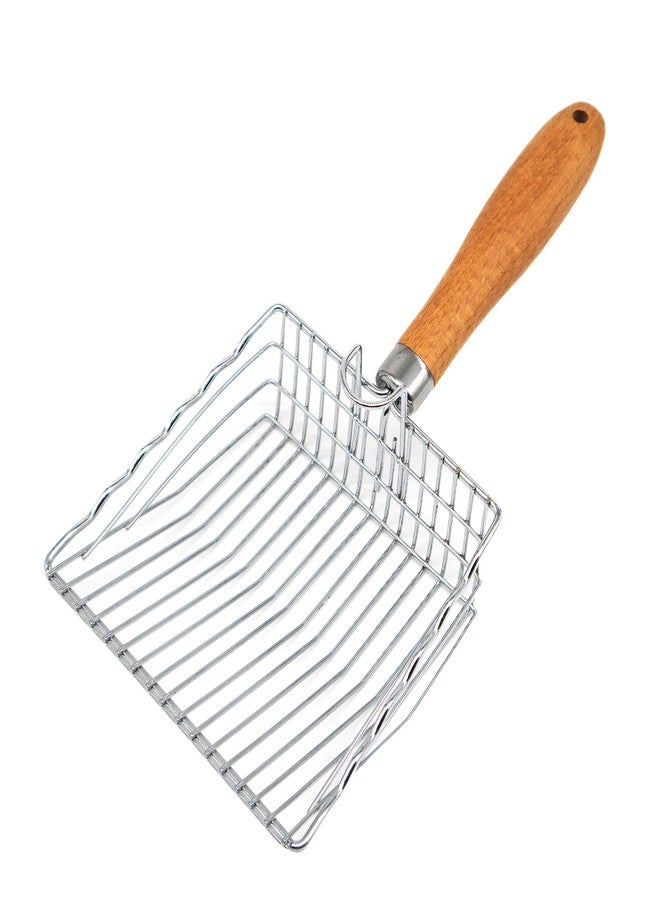 L.D.Dog Cat Litter Scoop, Kitty Litter Scooper Metal, Deep Shovel, Wood Handle, Litter Box Fast Sifting for Cats and Kittens - Image 1