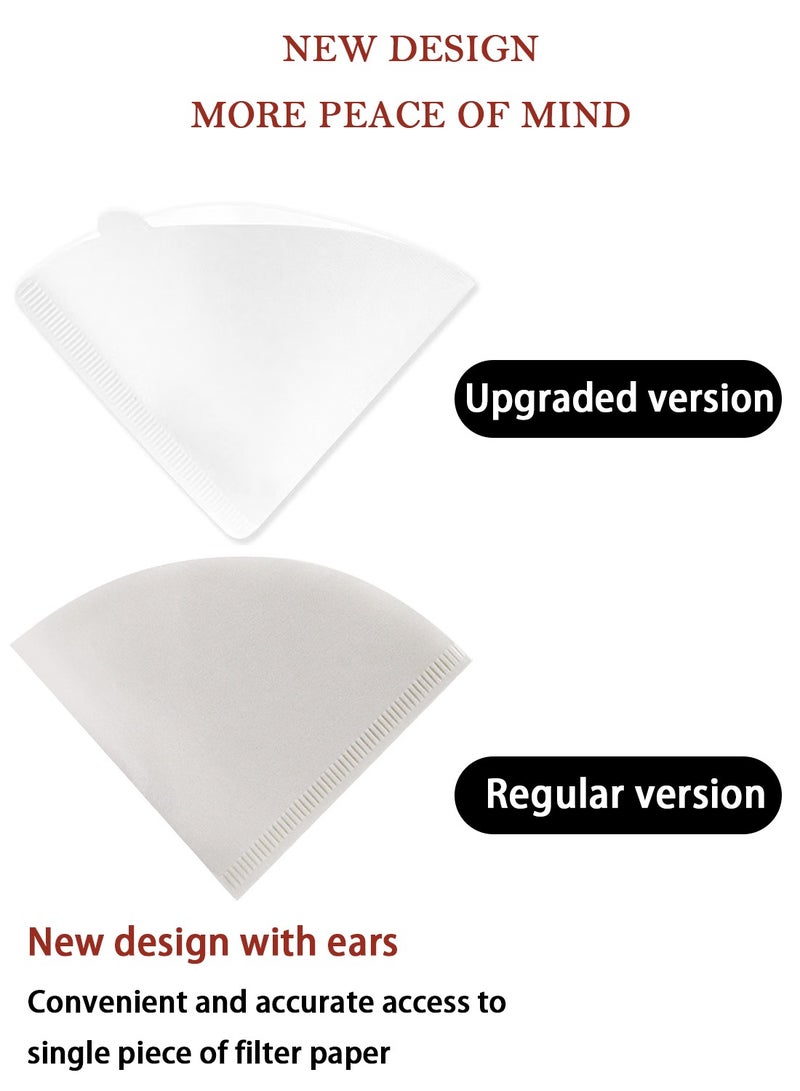 EqiEch 100-Piece Coffee Paper Filters V60 Disposable Cone White Size 02 for Pour Over and Drip Coffee Makers(2-4 cups) - Image 4