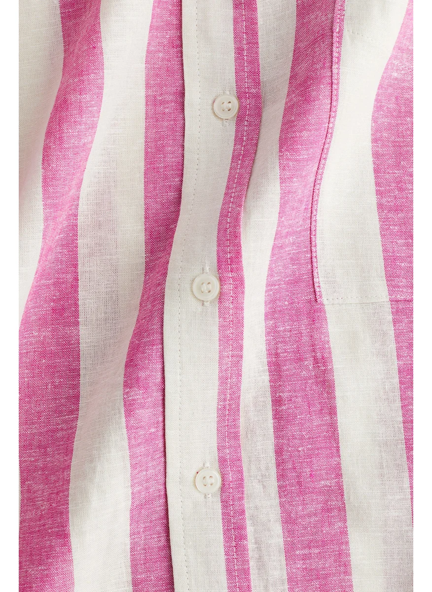 H&M Oversized Linen-Blend Shirt